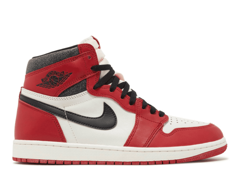 AIR JORDAN 1 RETRO HIGH OG 'CHICAGO LOST & FOUND' - red black & white colouring