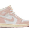 Nike WMNS AIR JORDAN 1 RETRO HIGH OG 'WASHED PINK' - suede pink & white
