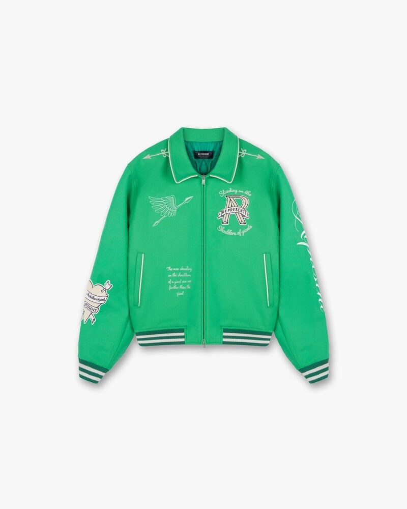 REPRESENT CHERUB WOOL VARSITY JACKET 'Island Green'