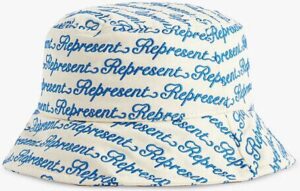 Represent Embroidered Bucket Hat 'Antique White'