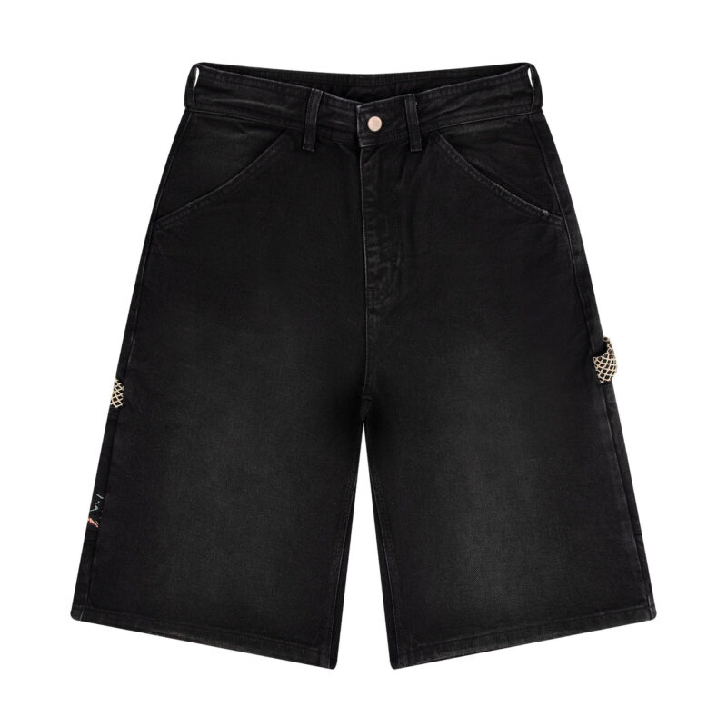 Derschutze Lotus Denim Jorts 'Black Fishnet' - Image 2