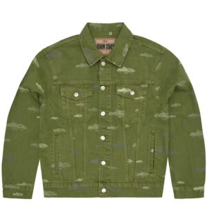Corteiz Alcatraz Pattern Denim Jacket 'Khaki'