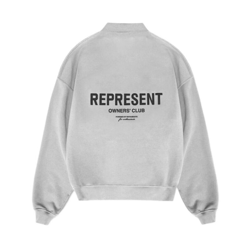 Represent Owners Club Long Sleeve Polo Sweater 'Ash Grey'